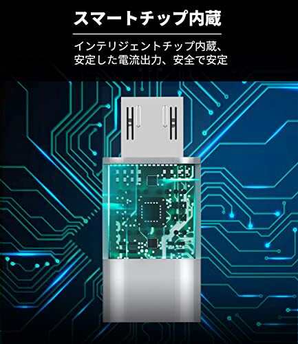 変換アダプタライトニングメスにマイクロusbオス充電アダプター(3個