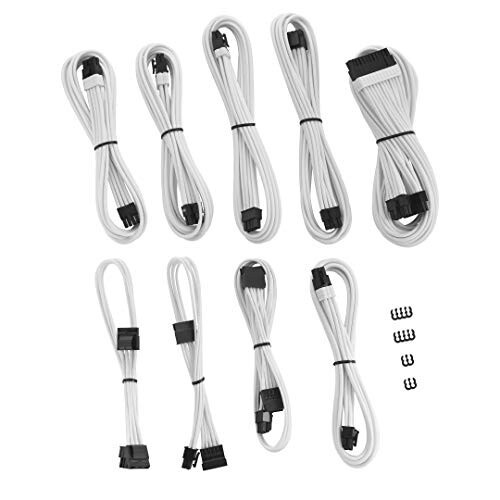 CableMod C-Series Pro ModFlex Sleeved Cable Kit for Corsair Type 4 RM Black Label/RMi/RMx (White)