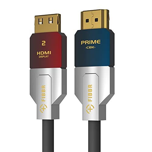 FIBBR 8K HDMI 2.1 ケーブル 15M、48Gbps HDMI ケーブル 8K@60HZ、4K@120Hz、10K@120Hz DSC UHD ディスプレイ