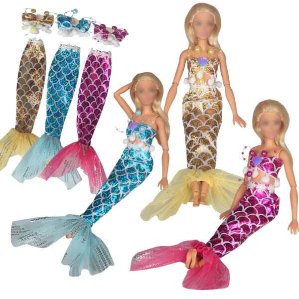 3セット 人形用人魚服 1/6ドール用服 水着 Tanoshow ジェニー用服 人形