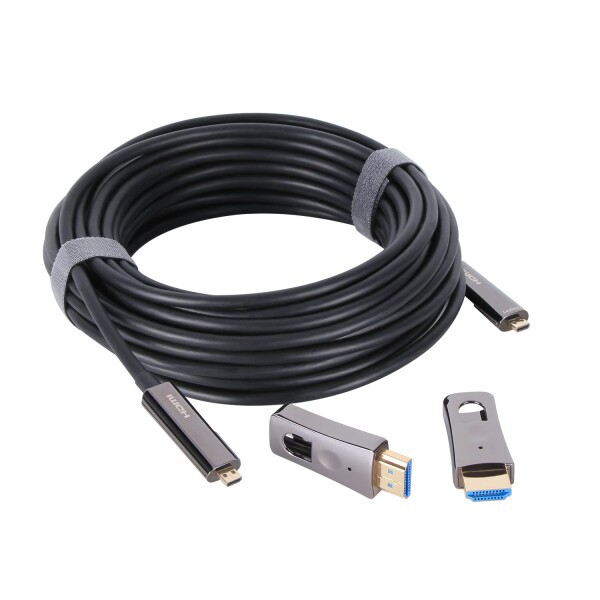 VCOM 光ファイバーHDMI ケーブル 4K@60Hz対応 HDMI2.0 AOC Cord 18gbps超高速伝 4KHDR/Ultra HD/3D/YUV4:4:4/HDCP 2.2 HDMI 4K ケーブル