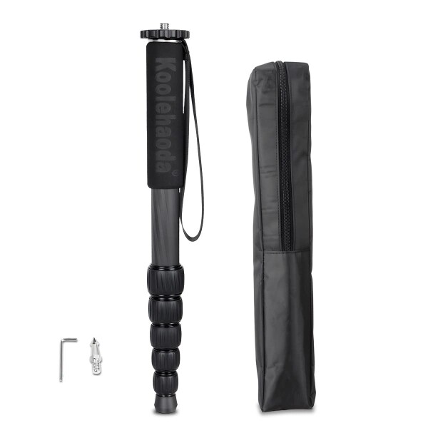 Koolehaoda 一脚カーボンファイバー製カメラ用旅行一脚 耐荷重10kg脚径28mm 6段階伸縮 収納高38cm コンパクト 便利 軽量 旅行用 (MP-286C)_6