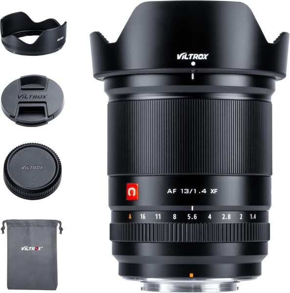 VILTROX AF 13mm F1.4 XF 広角単焦点レンズ Fujifilm Xマウント 用交換レンズ オートフォーカス 小型軽量 瞳AF 大口径焦点レンズ X-Pro1/