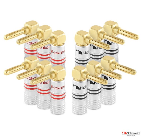 Nakamichi Excel シリーズ 24K 金メッキ Banana Plugs バナナ プラグ 12 AWG - 18 AWG ゲージ サイズ 4 mm スピーカー アンプ Hi-Fi AV ステレオ ホームシアター オーディオ ワイヤー ケーブル スクリュー_8