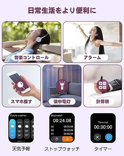 RUIMEN スマートウォッチ iPhone アンドロイド対応 通話機能付き Smart