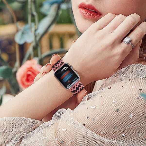 コンパチブル まぶしい apple watch バンド ブレイデッドソロループ 編組バンド