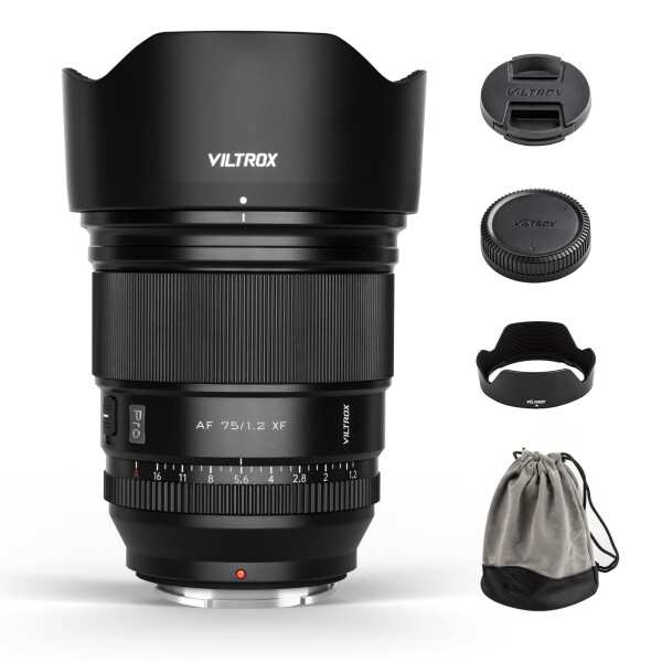 VILTROX AF 75mm F1.2 XF 単焦点中望遠レンズ Fujifilm Xマウント用交換レンズ オートフォーカス 小型軽量 瞳AF 超大口径焦点レンズ X-Pr