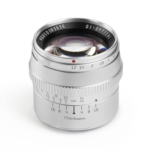TTArtisan 50mm F1.2 APS-C マニュアルフォーカス 大口径 固定焦点 レンズ 銀 キヤノンMマウント用M1 M2 M3 M6 M6II M10 M50M100 M200_1
