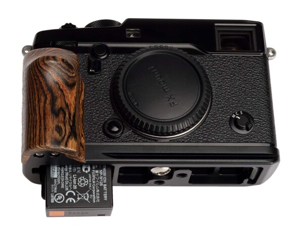 WEPOTO Fujifilm X-PRO2 用ハンドグリップメタル黄金檀木材 GP-XPRO2_4