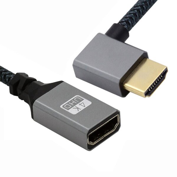 NFHK HDMI 1.4 タイプAオス-メス延長ケーブル 左角度90度対応 HDTV 4K