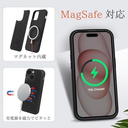 iPhone 15 ケース MagSafe対応 FYY 手帳型ケース 背面ケース 両用 2way 分離式 取り外し可能 内蔵マグネット スマホケース  カード収納 ワイヤレス充電対応 耐衝撃 高級PUレザーケース (ブラック)の通販はau PAY マーケット - アッシュカラー | au PAY  マーケット－通販サイト