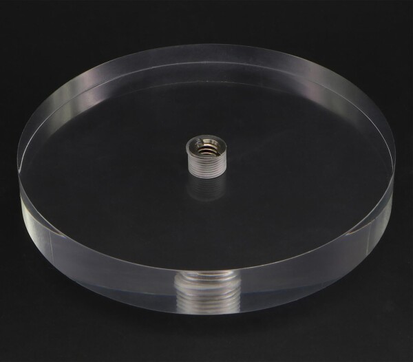 INPON 透明 アクリル円板 撮影台 撮影小道具 商品撮影用 14mmX98mm 1/4"-3/8"ネジアダプター付き