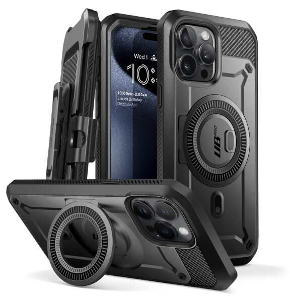 SUPCASE iPhone 15 Proケース 6.1インチ 2023 磁気ケース MagSafe対応 米軍MIL規格取得 衝撃吸収 全面保護 画面フィルム付き スタンド付