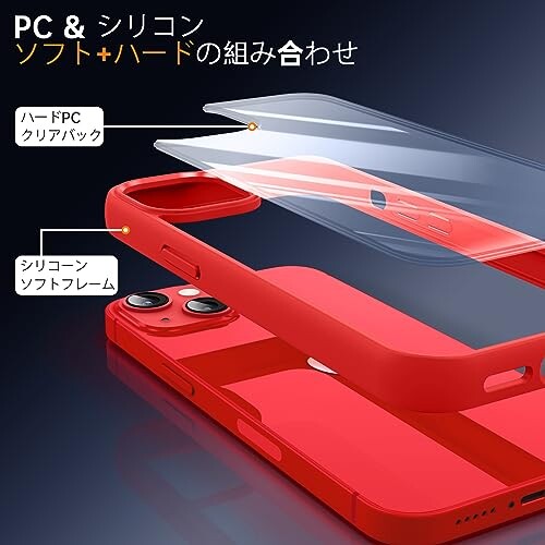 Supdeal iPhone 13用耐衝撃透明ケース 米軍MIL規格 SGS認証 黄ばみ防止