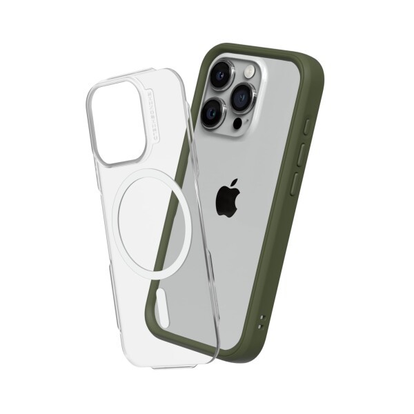 RHINOSHIELD (iPhone 15 Pro Max) MagSafe対応 Mod NX ケース 耐衝? 米軍MIL規格 衝撃吸収 傷 指紋 防止 薄型 軽量 - カモグリーン