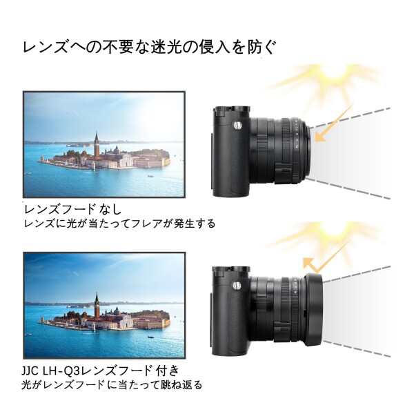 JJC メタル ねじ込む式 レンズフード ライカ Leica Q3 Q2 Q用 Leica Q 