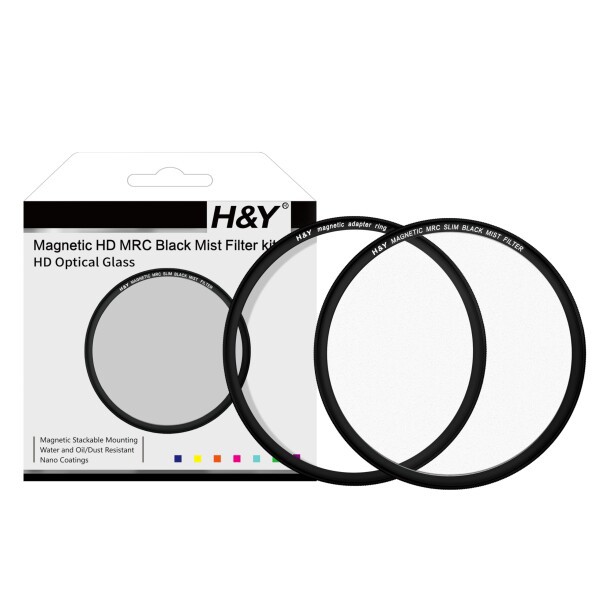 H&Y ブラックミスト 67mm マグネティック HD ブラックミスト 1/8 フィルターキット マグネット式 薄枠 帯電防止 防汚 撥水 防傷 MC8-67