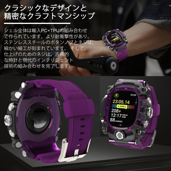 iG-3000 は Apple のウオッチ 9 8 7 45粍 6 44粍 のダンス楽隊の目的のウオッチの箱をうつり変わりしました 人の目的の取りまかなうの巌巌とした箱のケイ素の革紐 iWatch 6 5 4 SE 44粍 の完膚無き迄にな防御すること取りまかなう (暗紫色)