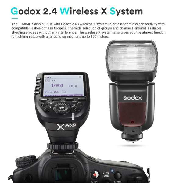 Godox TT685IIS カメラフラッシュ スピードライト 2.4G HSS 1/8000s TTL GN60 TCM機能 技適マーク付き クイックリリース・ホットシュー A