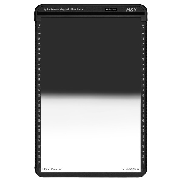 H&Y 角型フィルター 100mm幅 ハーフND ハードGND8 Kシリーズ 100x150mm Hard GND 0.9 (最大3段分減光) マグネットフレーム付 ゴリラガラス 帯電防止 防汚 撥水 防傷 低反射 両面コート KH09_1