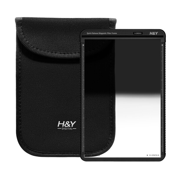 H&Y 角型フィルター 100mm幅 ハーフND ハードGND8 Kシリーズ 100x150mm Hard GND 0.9 (最大3段分減光) マグネットフレーム付 ゴリラガラス 帯電防止 防汚 撥水 防傷 低反射 両面コート KH09_2