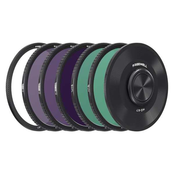 Freewell M2 磁気クイックスワップ 5枚パック 67mm ND8、ND64、ND1000、CPL & UVフィルター