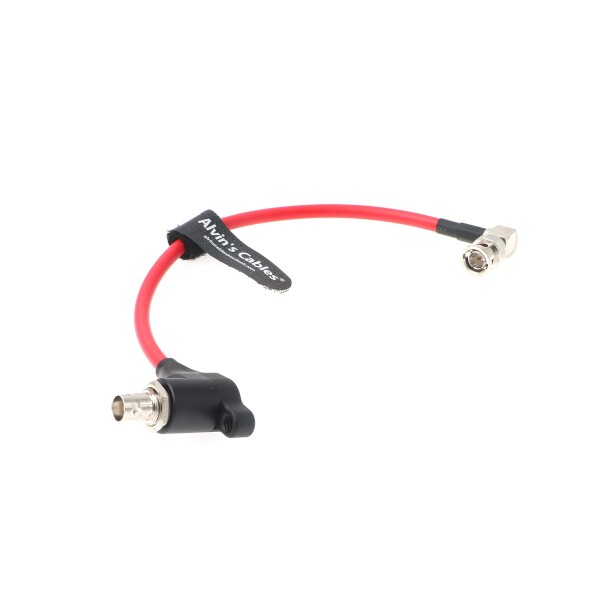 Alvin's Cables RED-Komodo対応 SDIポート保護ケーブル ガルバニックアイソレーター内蔵 BNCメス-オス 直角プラグ 信号保護 20cm レッド