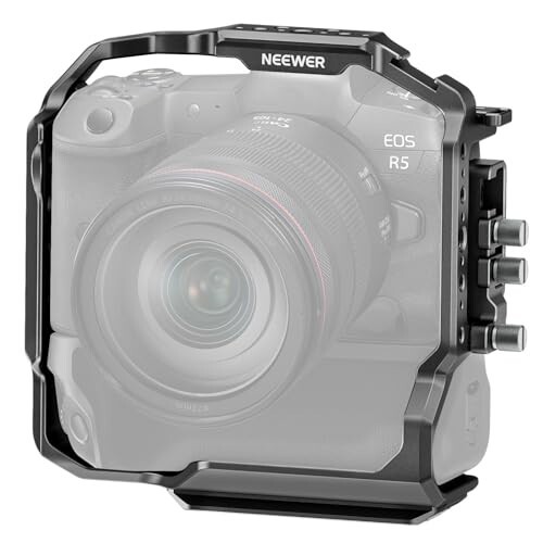 NEEWER カメラケージ EOS R5 R5 C R6 R6 II & BG-R10 バッテリーグリップ用 HDMIケーブルクランプ 3/8