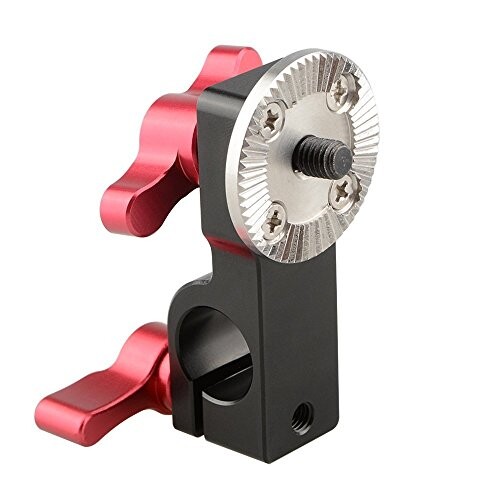 CAMVATE 15mmシングルロッドクランプ ロゼットマウント付き ロゼットアダプター カメラアクセサリー 15mmロッドシステムに接続(赤い蝶ナット）