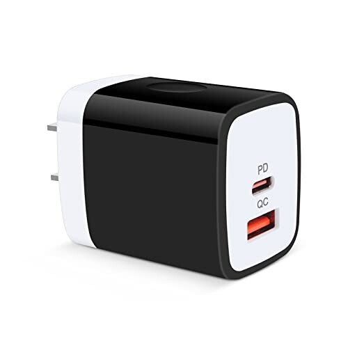 USB コンセント 20W USB-C電源アダプタ 急速充電器 Type-C 2ポート USB-A&USB-C/PD&QC3.0対応/PSE認証 Hootek アイフォン 充電器 ACアダプター タイプC 充電器 携帯充電器 スマホ 充電器 iPhone 16e/16シリー スマホ・タブレット用ケーブル
