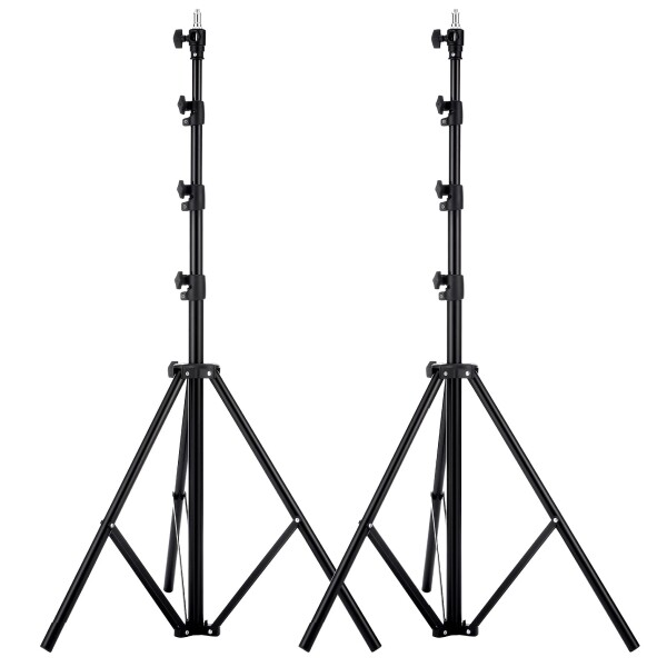 Selens ヘビーデューティライトスタンド 220cm エアクッションタイプ 1/4と3/ネジアダプター 高さ調整可能 ソフトボックス スピートライト リフレクター アンブレラなど対応 2本キット
