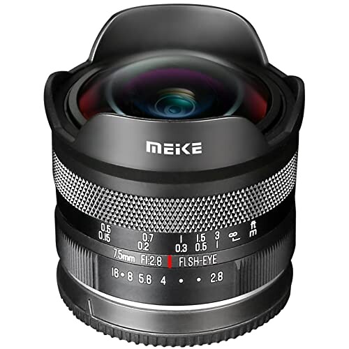 Meike 7.5mm f2.8 超広角マニュアルフォーカス 対角魚眼レンズ Panasonic Lumix M43 MFTマウント デジタルミラーレスカメラ GH3 GH4 GH5 GH6 GH7用