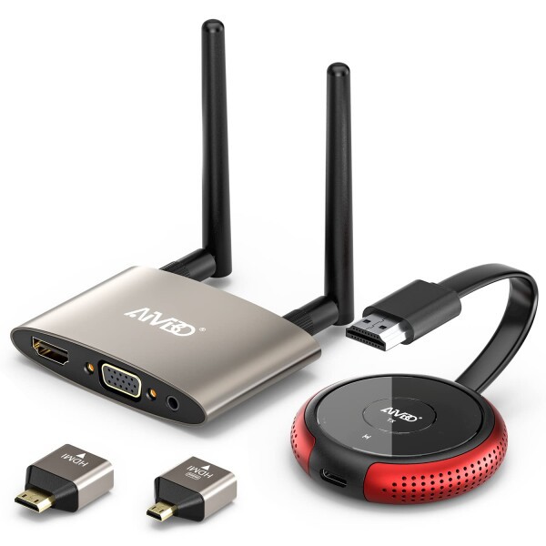 AIMIBO ワイヤレスHDMI 送受信機セット HDMI 無線 50m安定転送距離 1080P/5Ghz WIFI&設定不要 映像音声同期出力・分離伝送 大画面ミラー