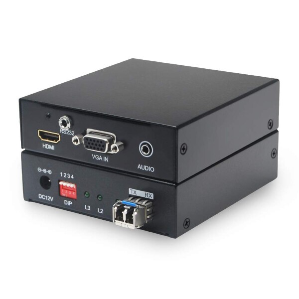 DDMALL ProAV HDMI オーバー光ファイバーエクステンダー、延長器、フルHD、最大20 km延長（12.4マイル）、ゼロ圧縮、ゼロビットリダクション、24時間連続動作、HDMIオーバーシングルLCファイバ