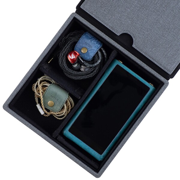 MITER キャリングケース DAP + Earphone イヤホン 収納, Carrying Case Cover for Digital Audio Player and IEM Earphones (4イヤホン 平らな収納-Black)_1