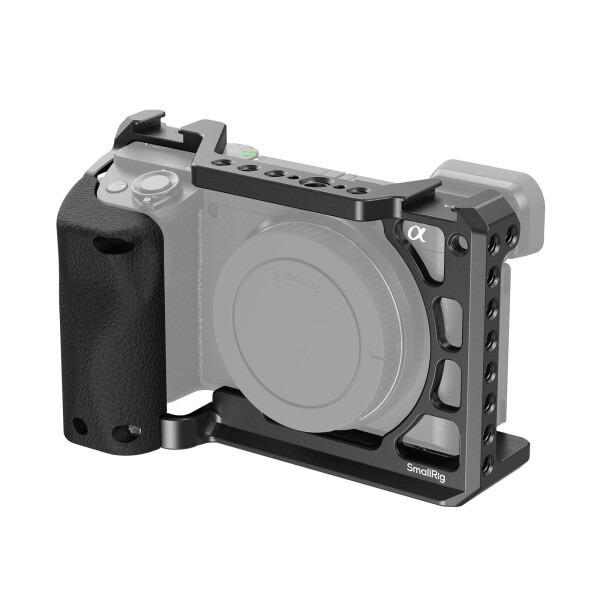 SmallRig A6100 / A6300 / A6400用ケージ シリコンハンドグリップ 内蔵ネジ穴 コールドシュー クイックリリースプレート付き Sony対応Alp