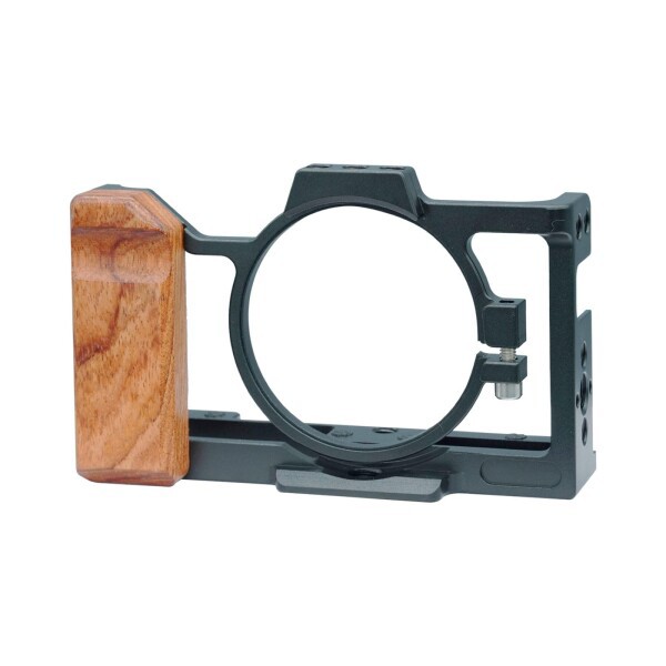 Anntery ソニー ZV-1用カメラケージ ウードハンドルグリップ付き Camera Full Cage with Wooden Handle for Sony Vlog Camera ZV-1-A005