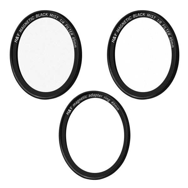 H&amp;Y ブラックミストフィルター Circular Magnetic Black Mist Filter Kit 49mm マグネット式 フィルターセット ブラックミスト 2枚セット 帯電防止 防汚 撥水 防傷 BK49_2