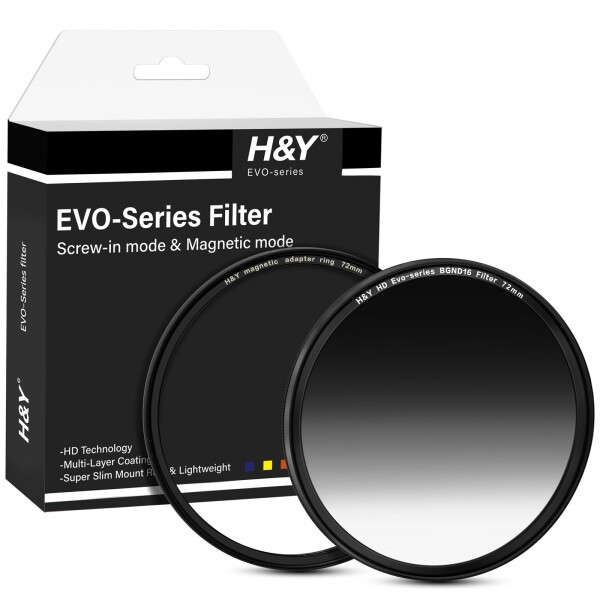 H&Y NDフィルター 72mm HD EVO バランサーGND16 フィルターキット 72mm エボ マグネット式 ねじ込み式両対応 ハーフND ソフトグラデーシ