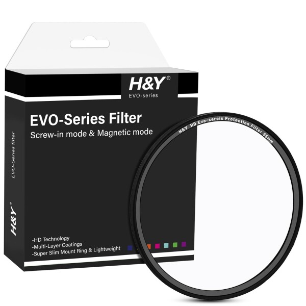 H&amp;Y レンズフィルター 95mm HD EVO プロテクションフィルター エボ プロテクター 保護用 マグネット式 ねじ込み式両対応 低反射 高平面度 薄枠 帯電防止 防汚 撥水 防傷 EUV95