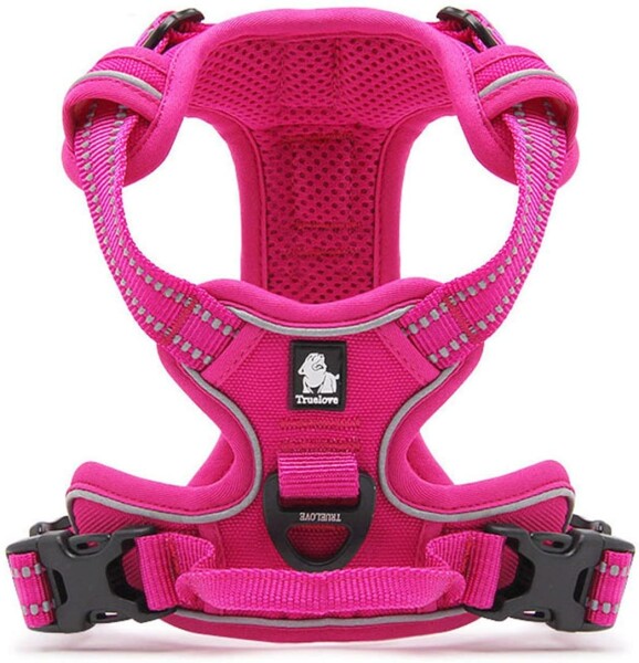 cocomall 犬用ハーネス 犬用胴輪 ドッグ ペット用品 ハーネス 3M反射材料 訓練 ナイロン製 小型犬、中型犬、大型犬に向け 通気性 調節可能 (S, ピンク)