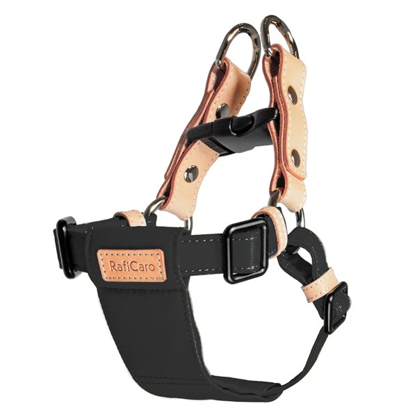 (RafiCaro) ハーネス 小型犬 中型犬 犬ハーネス おしゃれ 犬用 犬用胴輪 ドッグ軽い 簡単装着 人気 丈夫 首輪 リード 着脱簡単 ブラック 4,796円