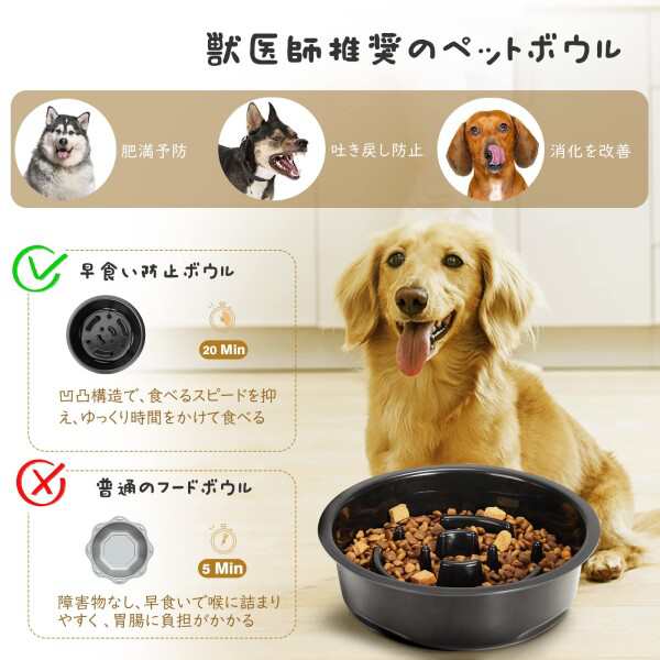ペットボウル Pawabooフードボウル 台 お皿 中型犬 大型犬 ペット用品 食器 フードスタンド付き 高度調節4段 ステンレスボウル 早食い防止ボウル ペット皿 滑り止め 給餌容器 給水容器 コの通販は