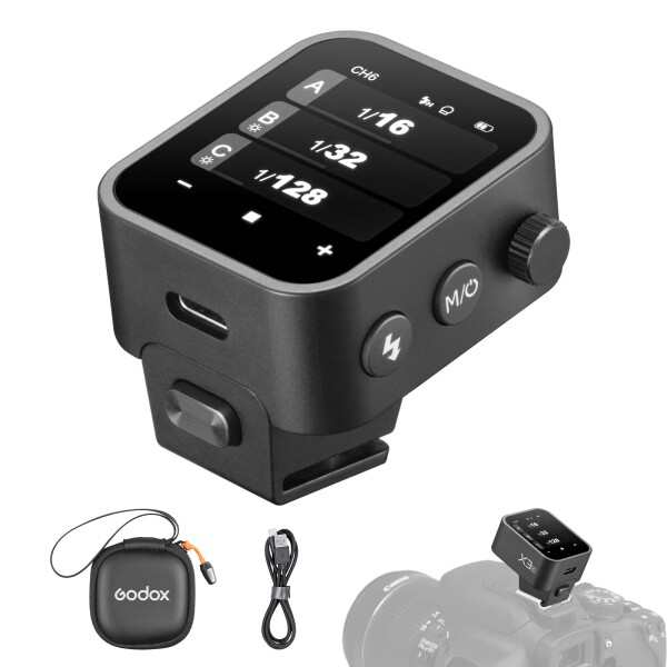 Godox X3-C ワイヤレスフラッシュトリガー OLEDタッチスクリーン 充電式電池 USB-C充電 クイックフィットホットシュー Godox 2.4G X ワイ