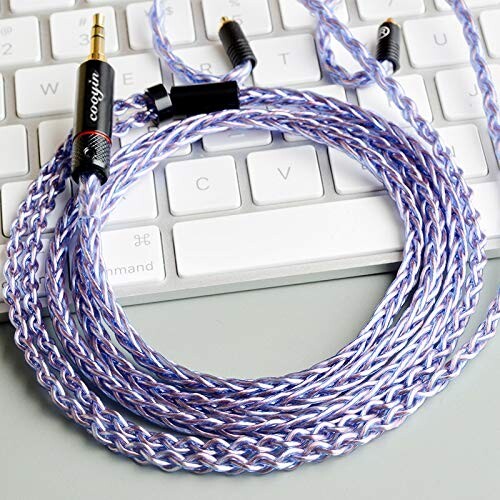 cooyin リケーブル A2DC 4.4mm 単結晶銅+銀メッキ単結晶銅 8芯 アップグレードケーブル バランスケーブル PVC外被 hifi音質 オーディオ E40・E70・LS50IS・LS70IS・LS200IS・LS300IS・CKR100IS等に適合 タッ_4