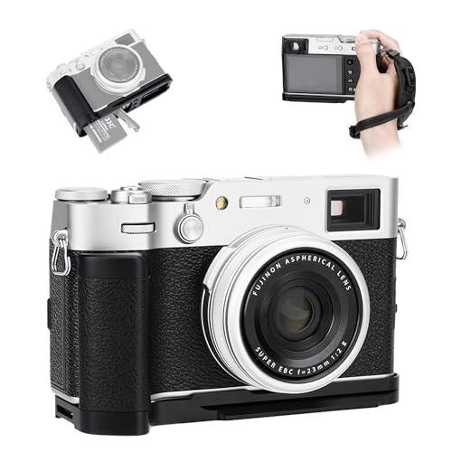 JJC 富士フイルム Fujifilm Fuji X100V X100F 金属ハンドグリップ Fujifilm X100V X100F カメラ適用 メモリーカード & 電池交換が便利