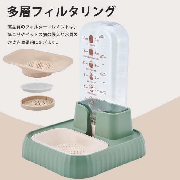 Amazon | GIIPET- 猫 水飲み器 自動【2.2L大容量 フィルター5枚