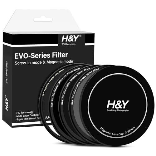 H&Y NDフィルター 95mm HD EVO ランドスケープNDキット エボ マグネット式 ねじ込み式両対応 ND8 ND64 ND1000 フィルターセット ケース付 薄枠 帯電防止 防汚 撥水 防傷 ENK95