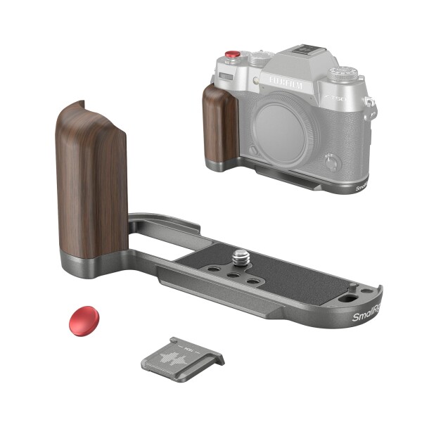 SmallRig X-T50用ハンドグリップ FUJIFILM対応X-T50用カメラ木製 L 字型グリップ Arca用クイックリリースプレート内蔵 シャッターボタンとホットシューカバー付き （チャコールシルバー）4736