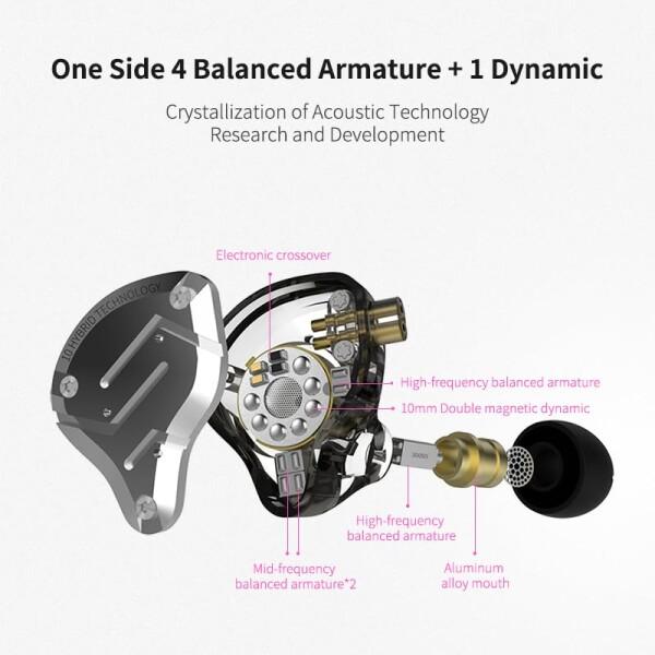 KZ ZS10 PRO イヤホン 有線 4BA+1DD 中華イヤホン カナル型 ハイエンド 